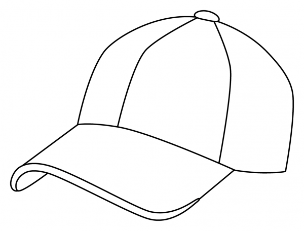 Billed Cap Emoji coloring page image