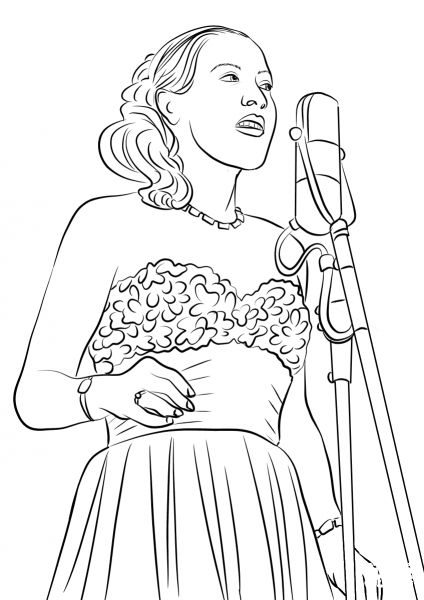 Billie Holiday coloring page image