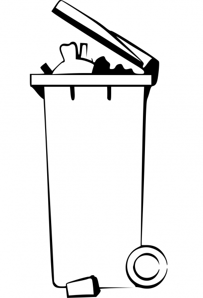Bin coloring page image