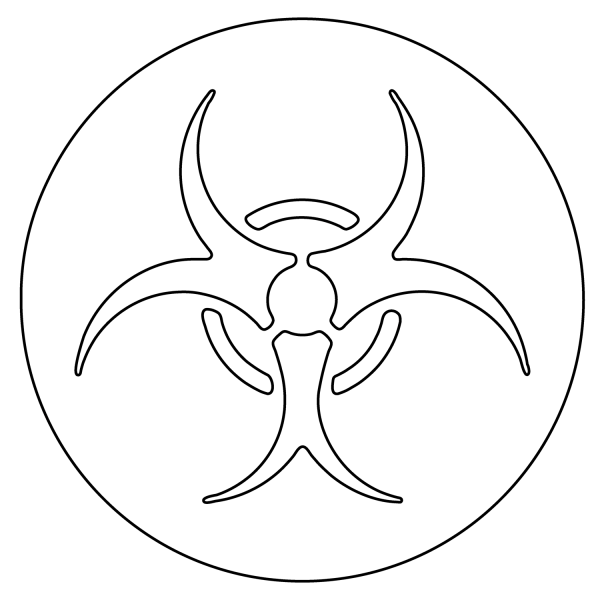 Biohazard Emoji coloring page image