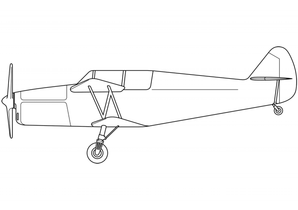 Biplane coloring page image