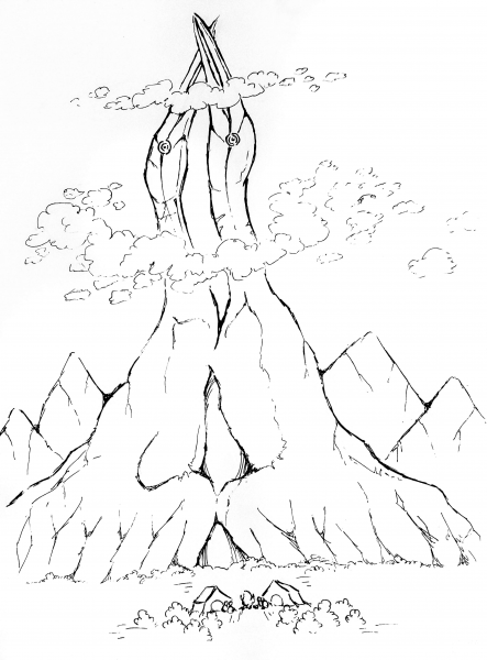 Bird Beak Mountain coloring page image