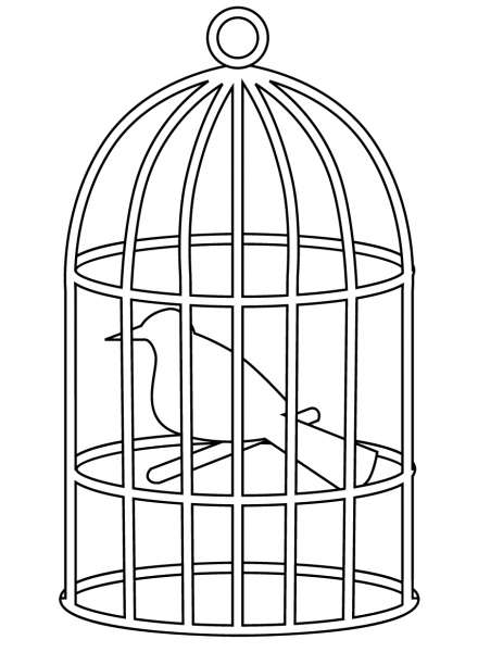 Bird Cage coloring page image