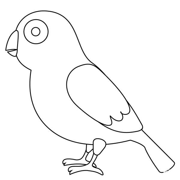 Bird Emoji coloring page image