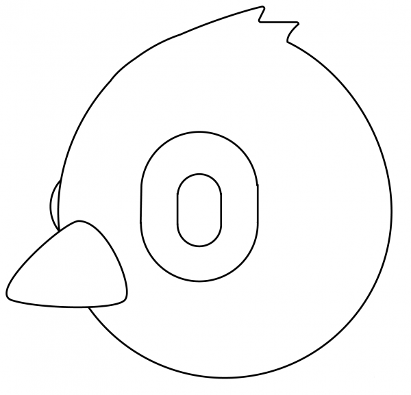 Bird Emoji coloring page image