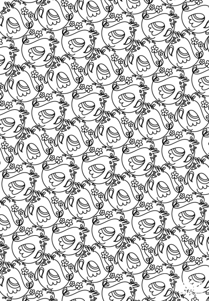 Bird Pattern coloring page image