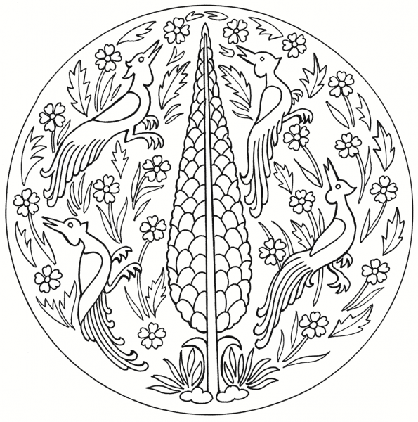Bird Roundel coloring page image