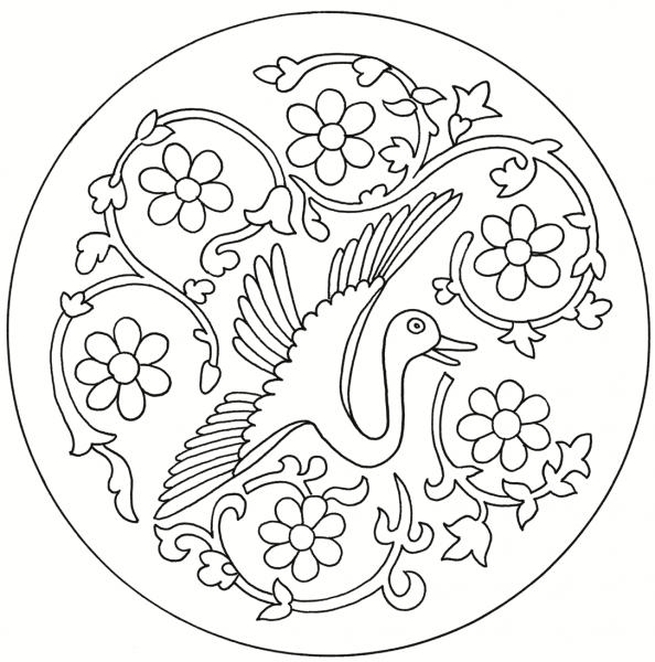 Bird Roundel coloring page image