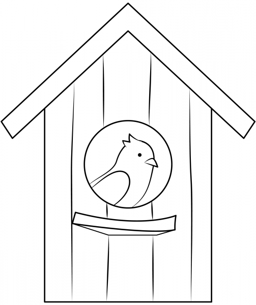 Birdhouse coloring page image