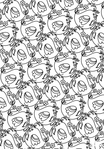 Birds Pattern coloring page image