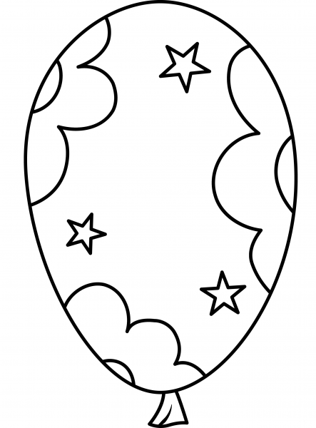 Birthday Ballon coloring page image
