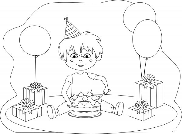 Birthday Boy coloring page image