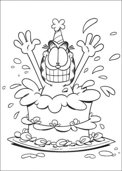 Birthday Cake  coloring page image