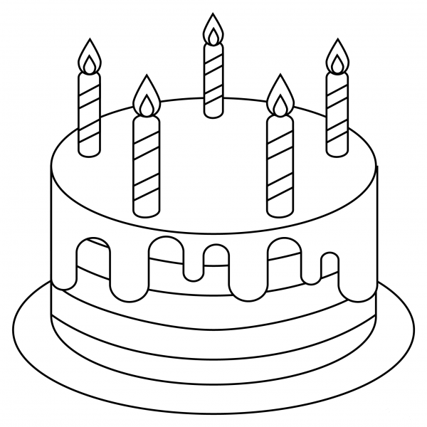 Birthday Cake coloring page image