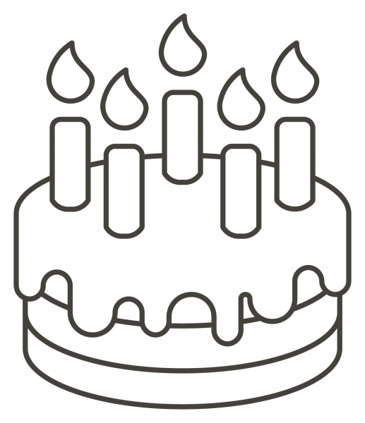 Birthday Cake coloring page image