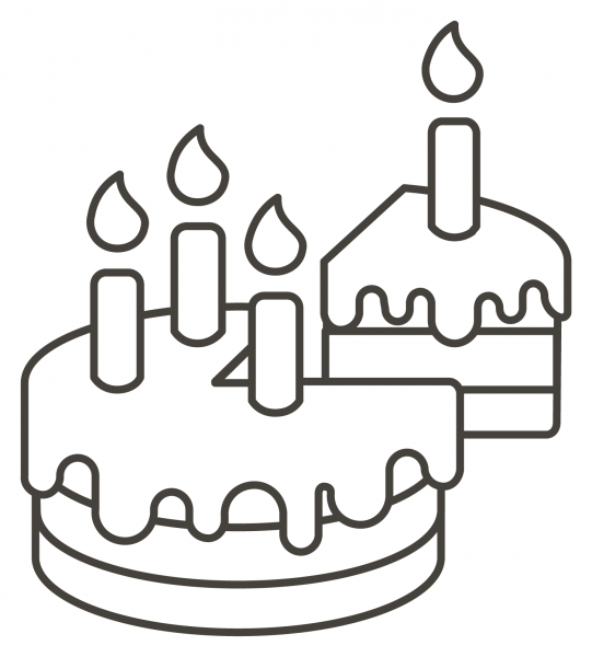 Birthday Cake coloring page image