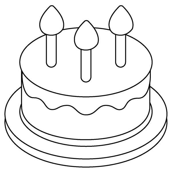 Birthday Cake Emoji coloring page image