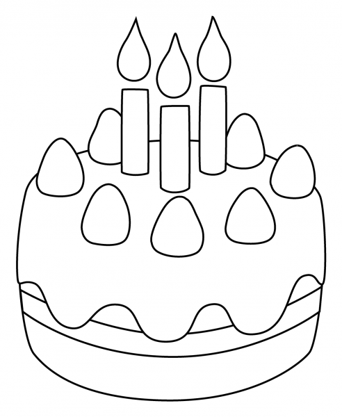 Birthday Cake Emoji coloring page image