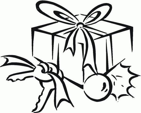 Birthday gift box coloring page image