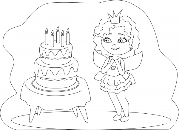 Birthday Girl coloring page image