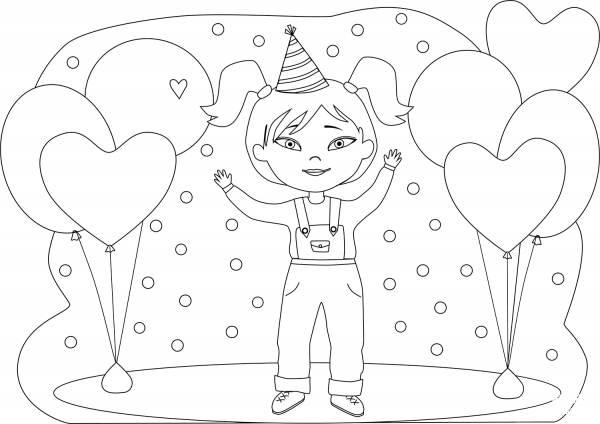 Birthday Girl coloring page image