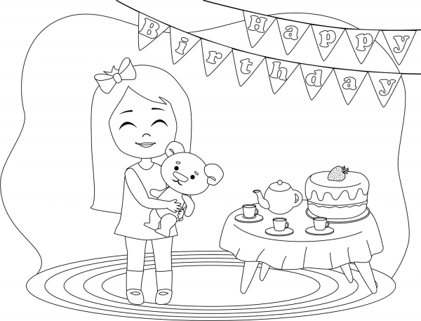Birthday Girl coloring page image