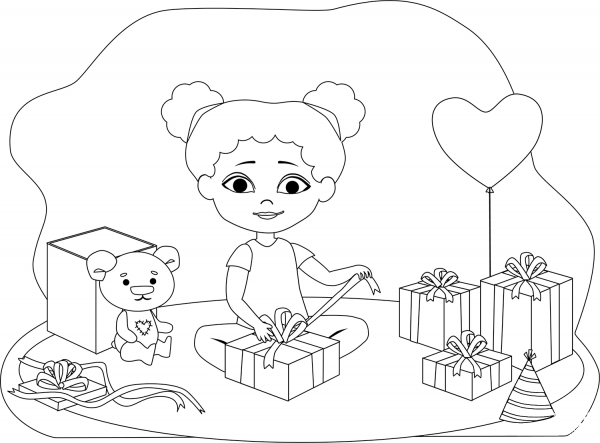 Birthday Girl coloring page image