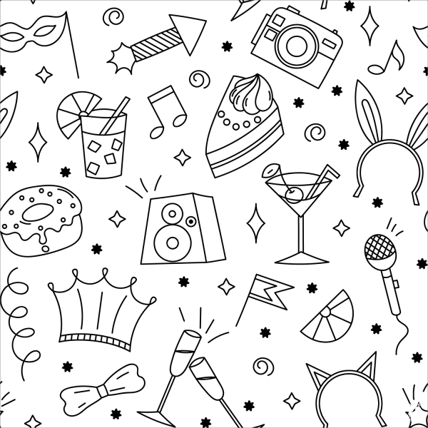 Birthday Pattern coloring page image