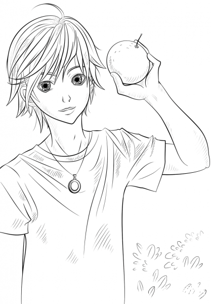 Bishounen coloring page image