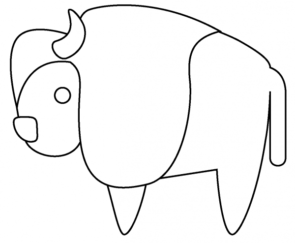 Bison Emoji coloring page image