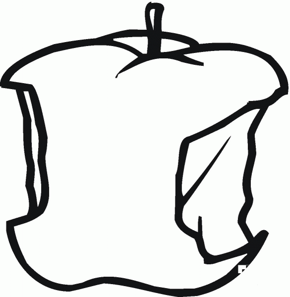 Bitten Apple  coloring page image