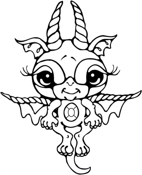 Bitty Dragon coloring page image