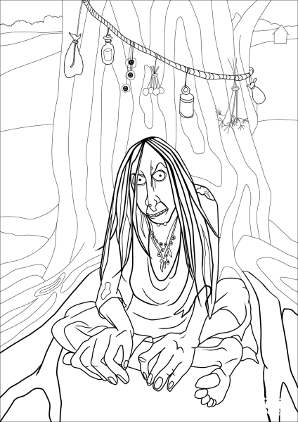 Black Annis coloring page image