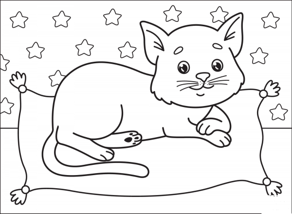Black Cat coloring page image