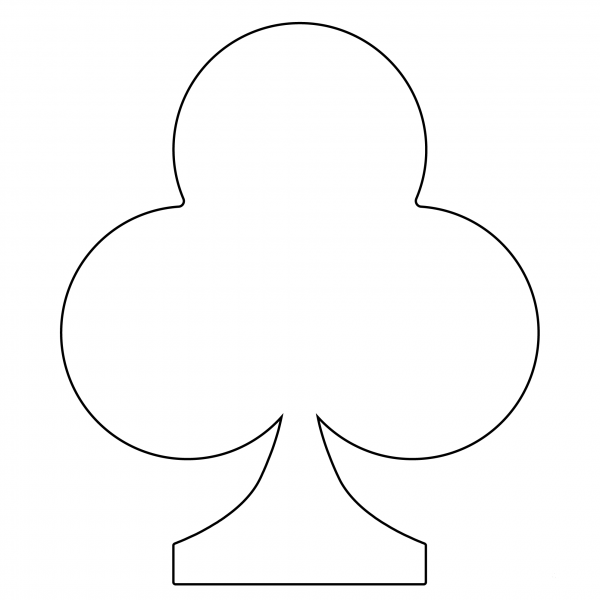 Black Club Suit Emoji coloring page image