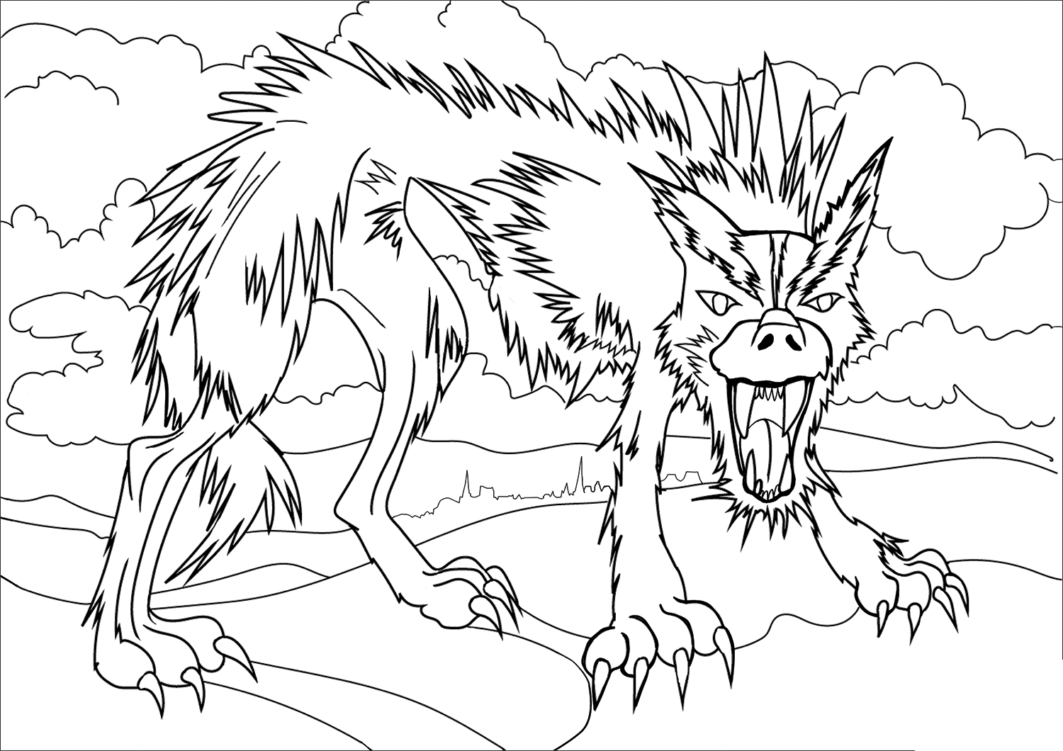 Black Dog coloring page ColouringPages