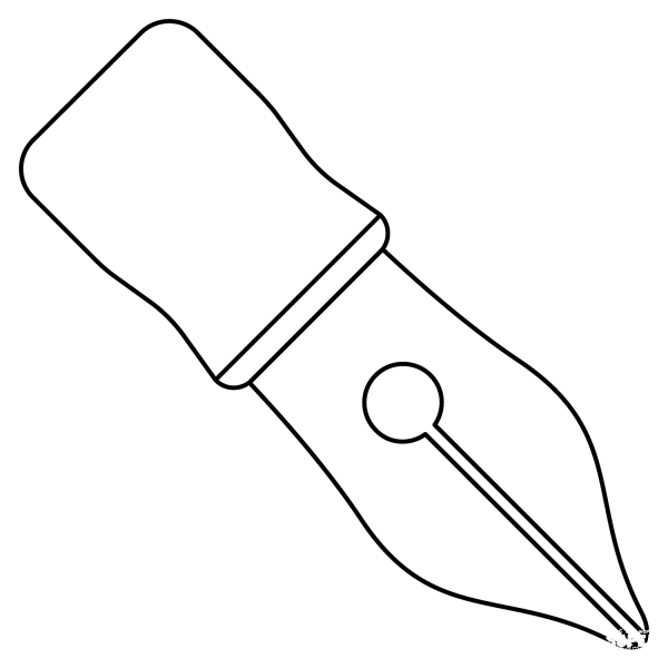 Black Nib Emoji coloring page image