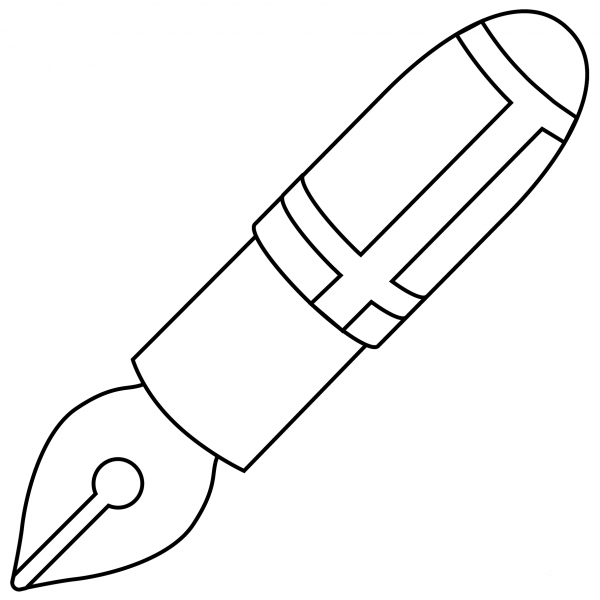 Black Nib Emoji coloring page image