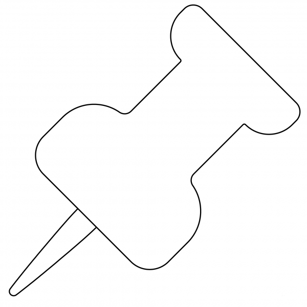 Black Pushpin Emoji coloring page image