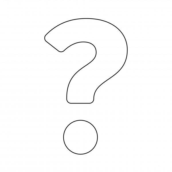 Black Question Mark Emoji coloring page image