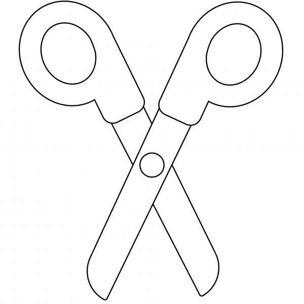 Black Scissors Emoji coloring page image