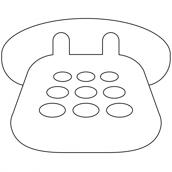Black Touch-Tone Telephone Emoji coloring page image