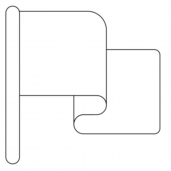 Black Waving Flag Emoji coloring page image