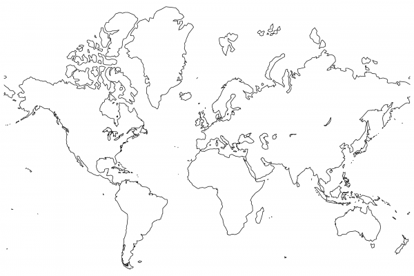 Blank Map of the World coloring page image