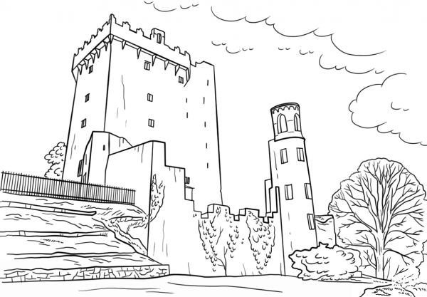 Blarney Castle coloring page image