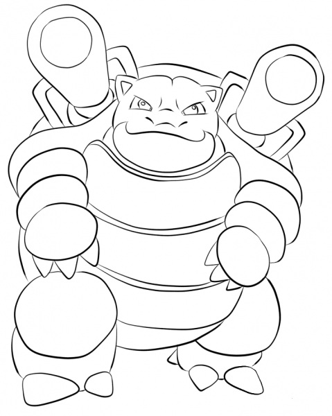 Blastoise coloring page image
