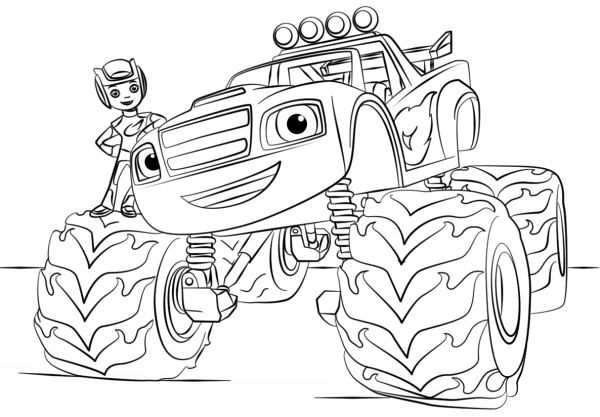 Blaze Monster Truck coloring page image