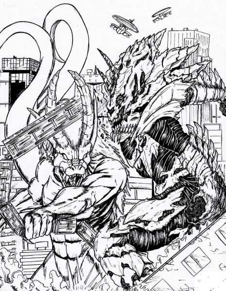 Blazin vs. Monster X coloring page image