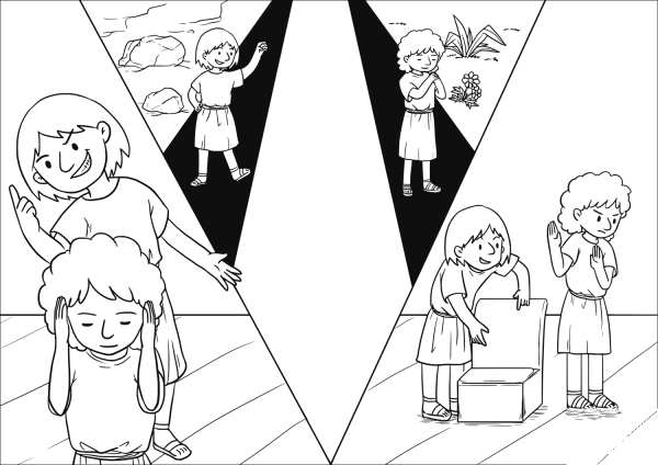 Blessed is the One Who Does Not Walk in Step with the Wicked Or Stand in the Way That Sinners Take coloring page image