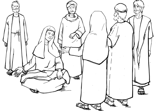 Blind Bartimaeus Asks Jesus for Mercy coloring page image